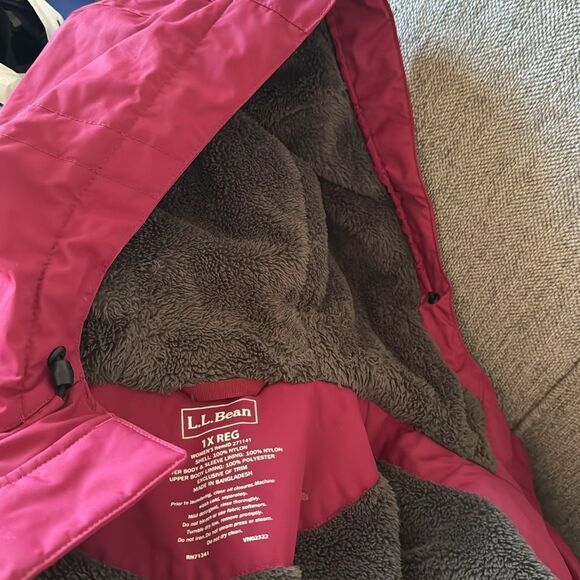 L.L.Bean Women’s Size 1X Regular Deep Magenta Hooded Zipper Up Casual Jacket EUC - Picture 14 of 16